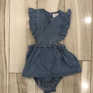 Blue Ruffled Kids One Piece